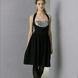 Marc by Marc Jacobs Vintage Black Halter Sweater Dress with Sequins, size L